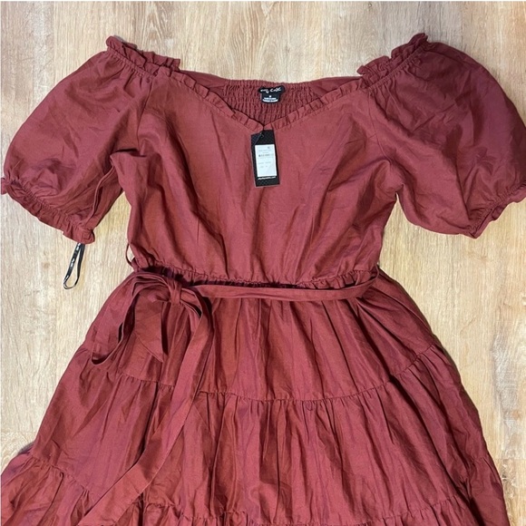 NWT City Chic Linen/Cotton Blend Maxi Dress - Picture 3 of 6